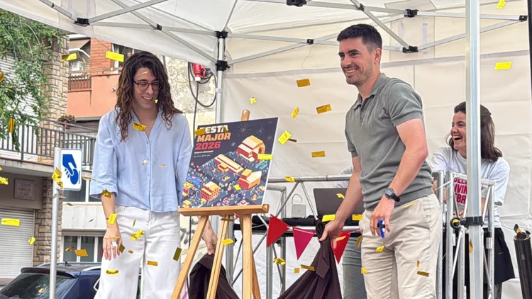 Ferran Cerdeira y Marc Serradó durante la presentación del cartel de la Fiesta Mayor 2026
